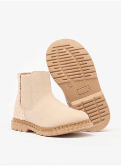 Flora Bella By Shoexpress Girls Textured Ankle Boots with Zip Closure  - Image 4