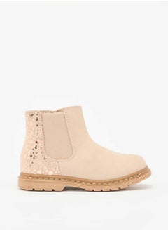 Flora Bella By Shoexpress Girls Textured Ankle Boots with Zip Closure  - Image 3
