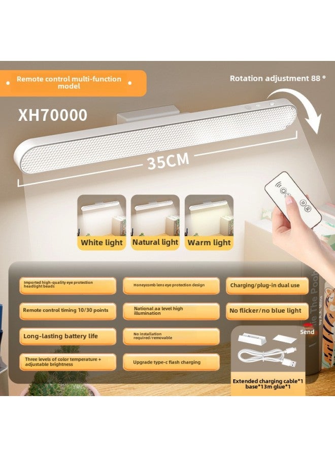 Cool Light Rotating Angle Eye Protection Children Middle School Student Dormitory Bedroom Charging Desk Reading Magnet Adsorption-Specifications:Multifunctional Cool Light 35cm [charging Remote Control Three-gear Dimmable] + Line - Image 1