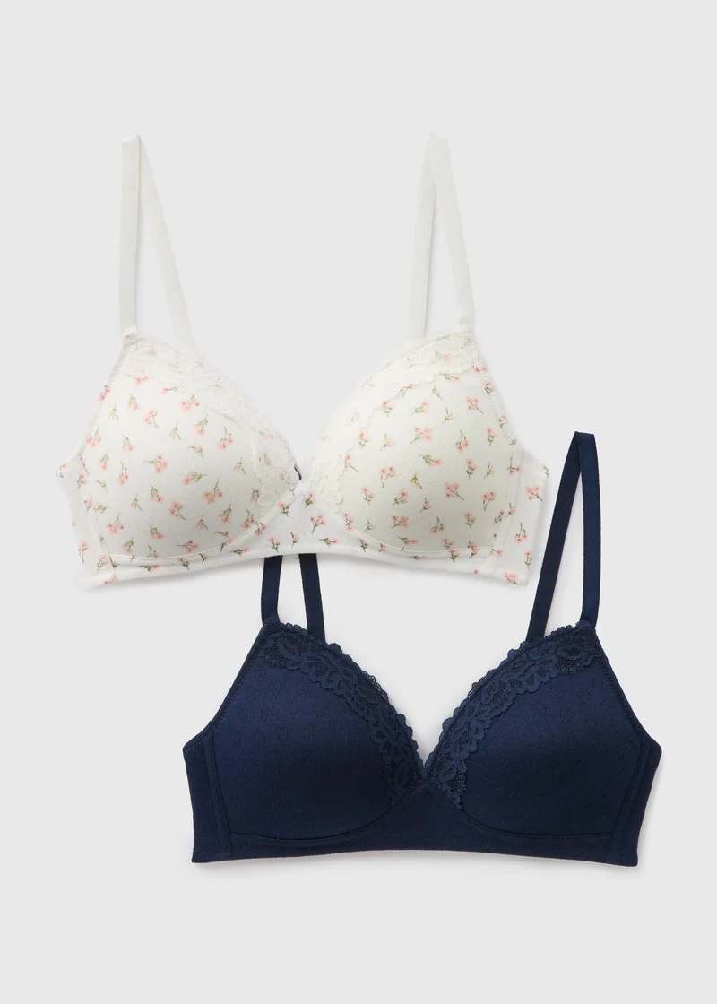 Matalan Cream Multicolour Lace Trim Bralettes