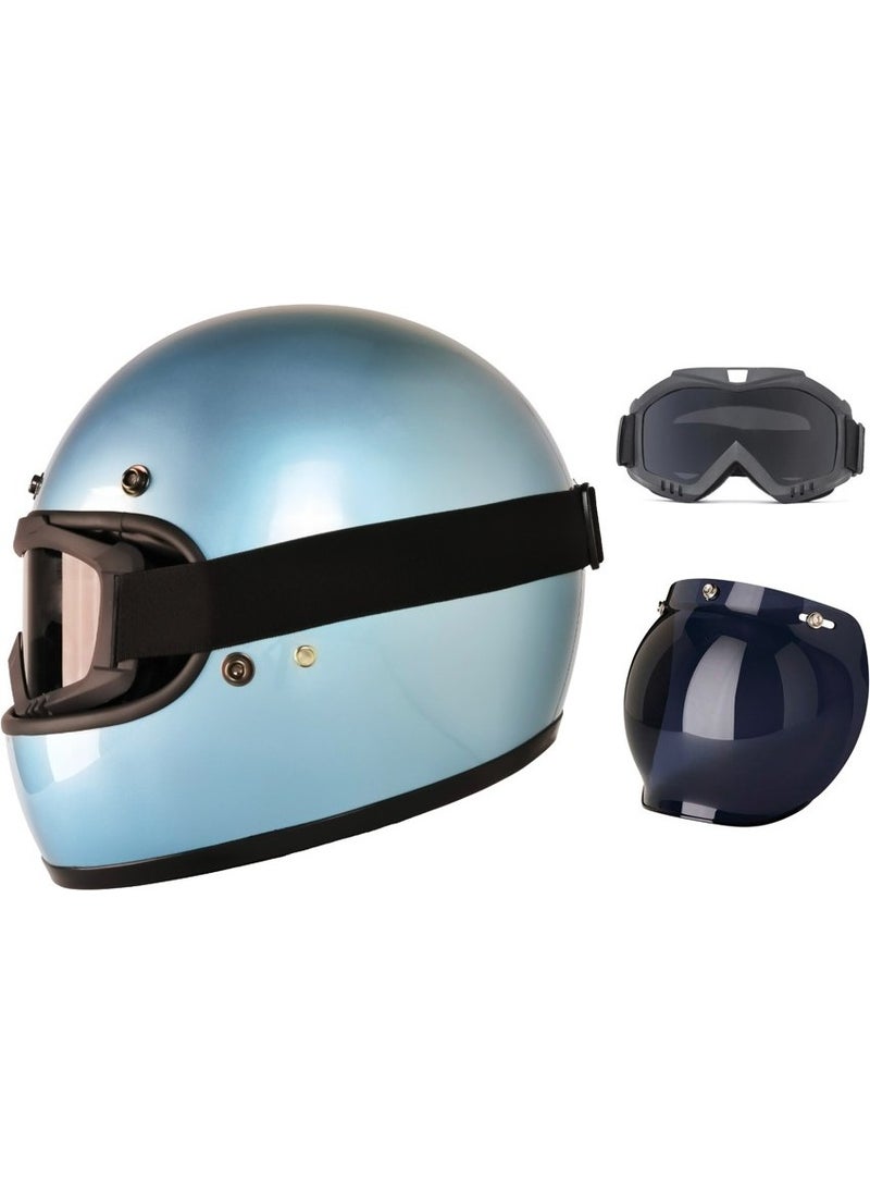 Motorcycle Retro Helmet Harley Cafe Racer Vespa Modular and Anti UV Glasses Motor Helmet Turquoise - pzsku/Z96C4674A56B5EAC45D2AZ/45/_/1740601336/636ea358-e010-4b17-af5d-d5f87bd33c60