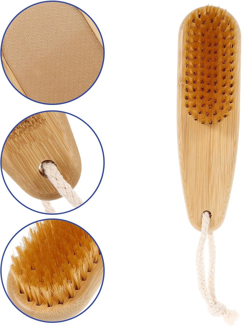 Double-Sided Foot Scrubber Brush and Pumice Stone, Wooden Handle Callus Remover for Heels and Dead Skin, Professional Foot Exfoliator Tool for Shower and Pedicure Care - Image 2