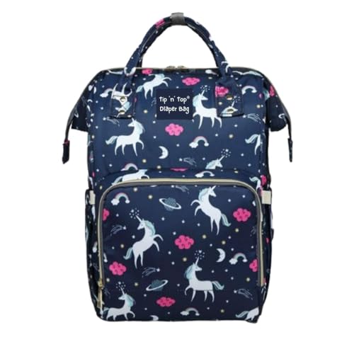 Tip 'n' Top Baby Diaper Bag Backpack for Toddlers maternity bag for Travelling Baby Shower Gift Blue-Unicorn Mother backpack - Image 1