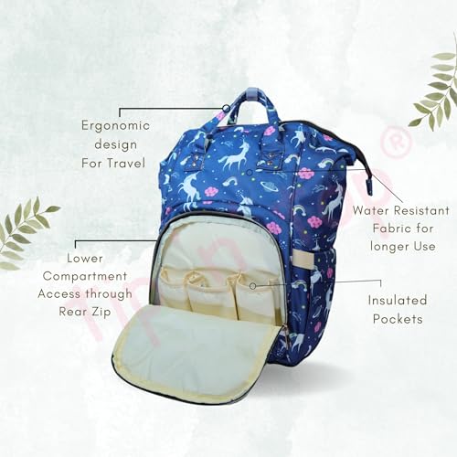 Tip 'n' Top Baby Diaper Bag Backpack for Toddlers maternity bag for Travelling Baby Shower Gift Blue-Unicorn Mother backpack - Image 4