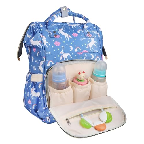 Tip 'n' Top Baby Diaper Bag Backpack for Toddlers maternity bag for Travelling Baby Shower Gift Blue-Unicorn Mother backpack - Image 2