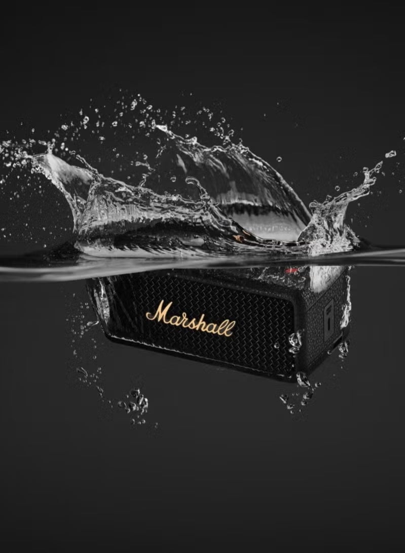 Marshall Emberton II Portable Bluetooth Speakers Water Resistant Wireless 30 Plus Hour Of Playtime Black/Brass - Image 4