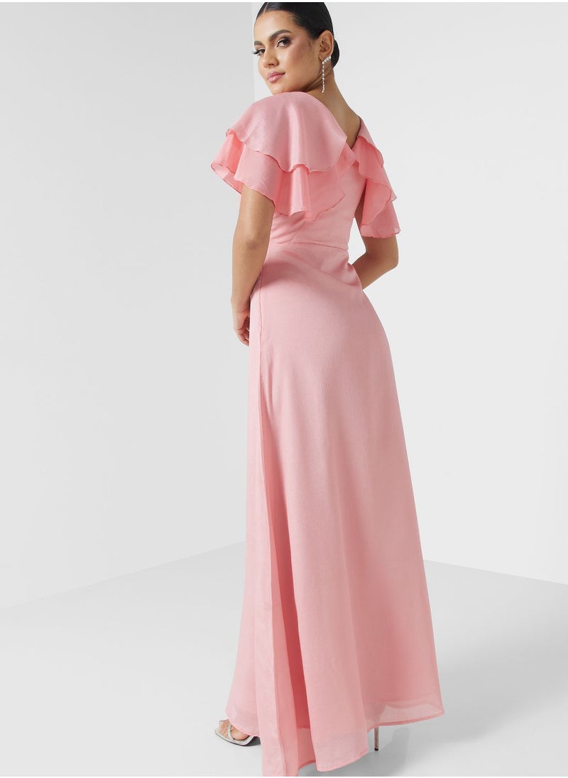 Khizana - Flouncy Sleeve Dress With Embellished Waist - Image 1