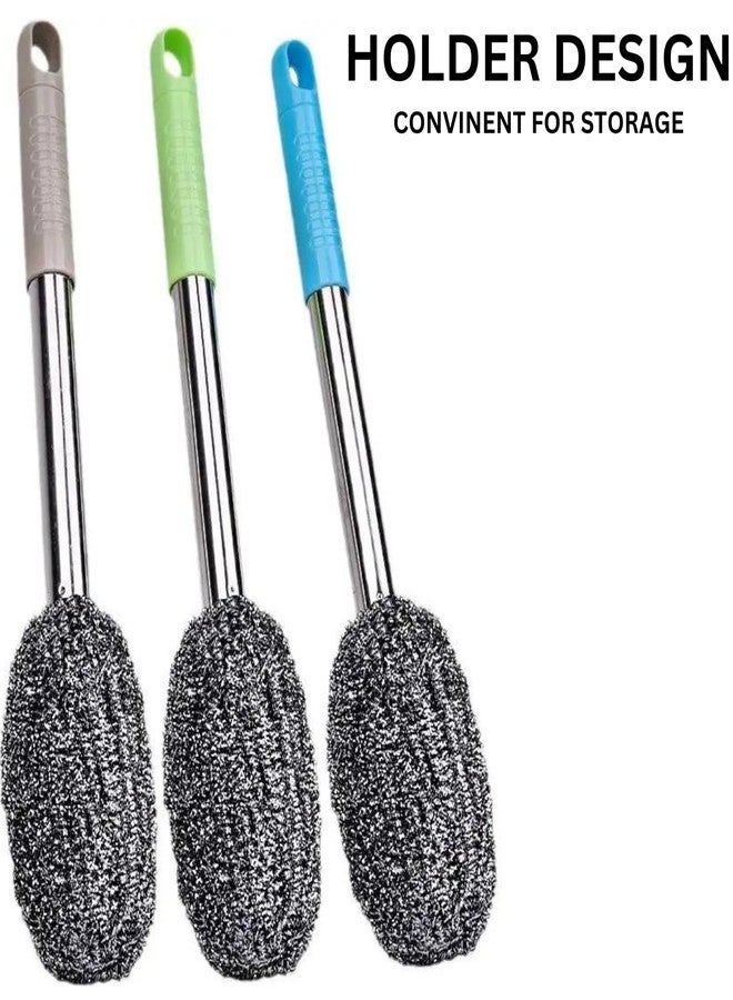 TASMAX Steel Brush for Cleaning Bottle Cleaner Brush with Long Handle Bottle Washing Brush Kitchen Accessories Items for Home for Narrow Neck Containers Glassware Multipurpose Household Brush Pack 1 - Image 5