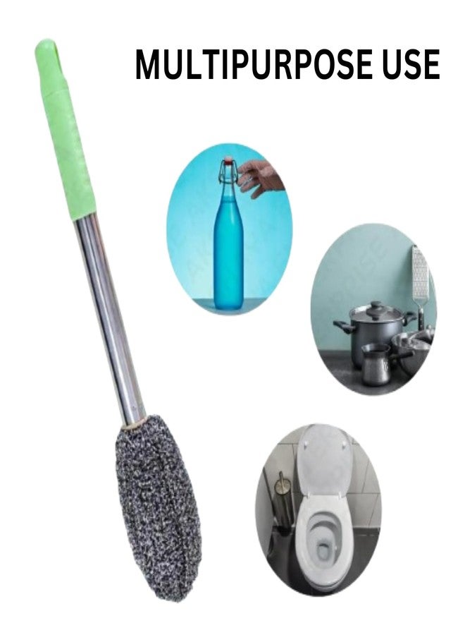 TASMAX Steel Brush for Cleaning Bottle Cleaner Brush with Long Handle Bottle Washing Brush Kitchen Accessories Items for Home for Narrow Neck Containers Glassware Multipurpose Household Brush Pack 1 - Image 4