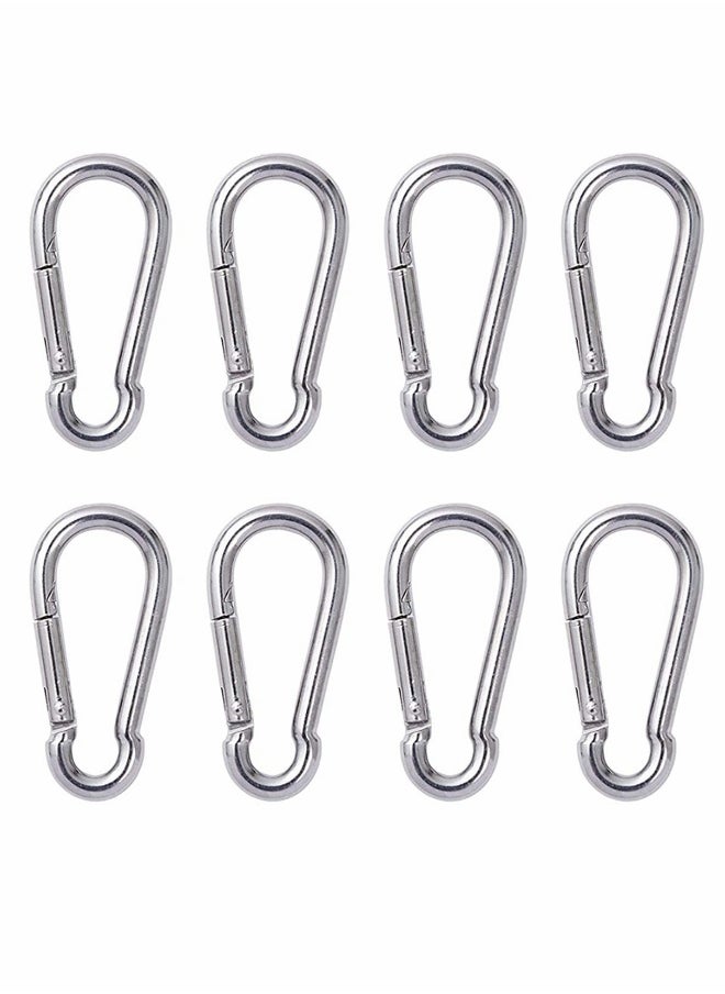 Generic Carabiner Clip Steel Snap Hook - Heavy Duty Quick Link Keychain, Metal Snap Hook for Dog Leash, Outdoor Camping, Swing, Hammock, Hiking, Rope Connected (M6, 60mm, can Hold 300lbs) 8 Pcs  - Image 1
