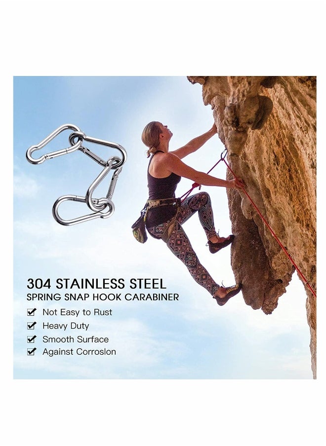 Generic Carabiner Clip Steel Snap Hook - Heavy Duty Quick Link Keychain, Metal Snap Hook for Dog Leash, Outdoor Camping, Swing, Hammock, Hiking, Rope Connected (M6, 60mm, can Hold 300lbs) 8 Pcs  - Image 4