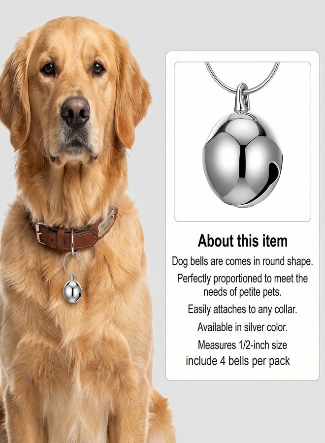 Thrymme 4 Pcs Cat Bells for Collar, Small Pet Bells for Dog Collars Charm Pendant, Anti-Lost Training Accessories (Silver, Green, Pink, Royal Blue) 1/2 Inch - Image 4