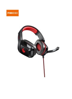 Recci Gaming headset with microphone and high-quality isolation, 2 meters long, LED lighting, lightweight headset, adjustable size, with noise cancellation feature  - Image 1