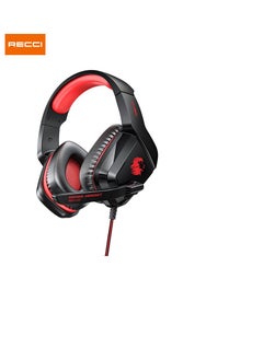 Recci Gaming headset with microphone and high-quality isolation, 2 meters long, LED lighting, lightweight headset, adjustable size, with noise cancellation feature  - Image 2