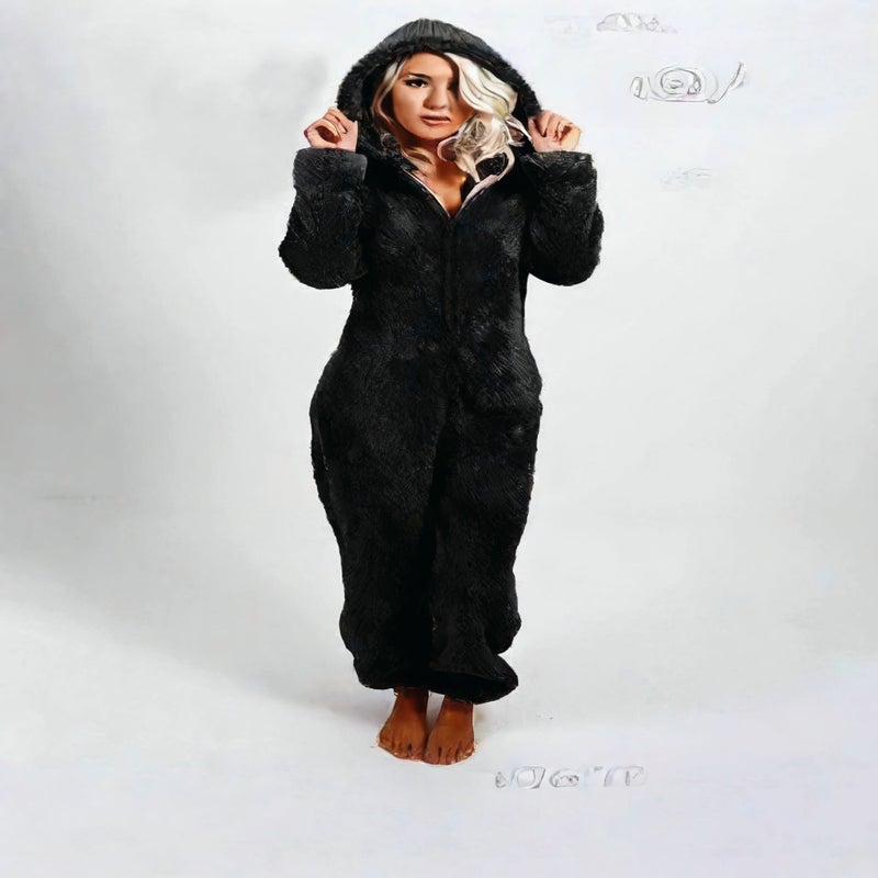 Women's Fleece-Lined Jumpsuit Winter One-Piece Pants - Image 4
