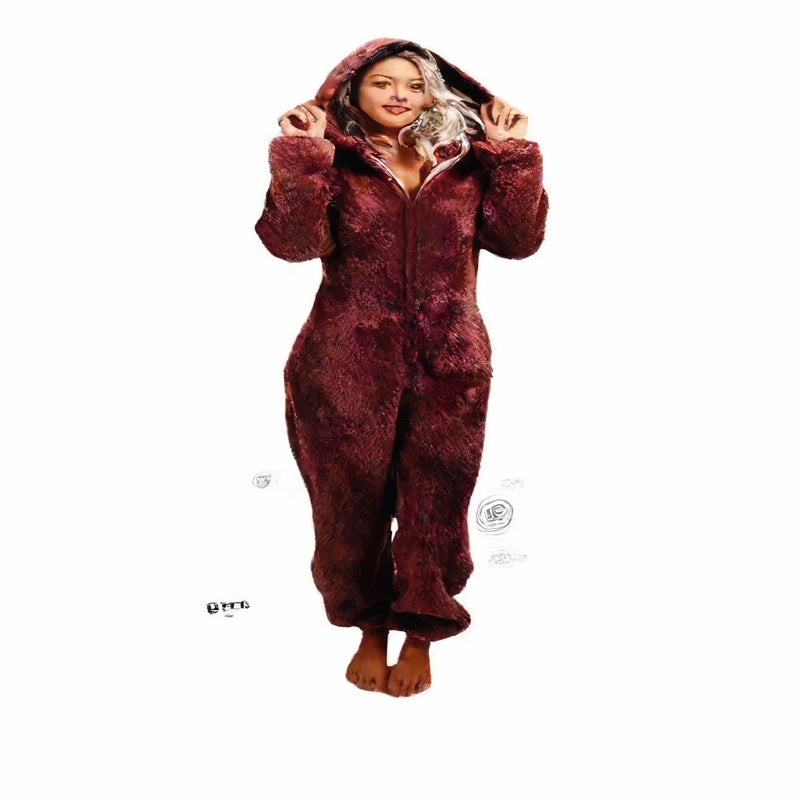 Women's Fleece-Lined Jumpsuit Winter One-Piece Pants - Image 3