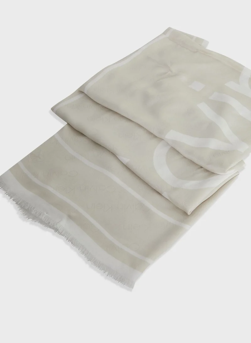 CALVIN KLEIN Logo Jacquard Scarf