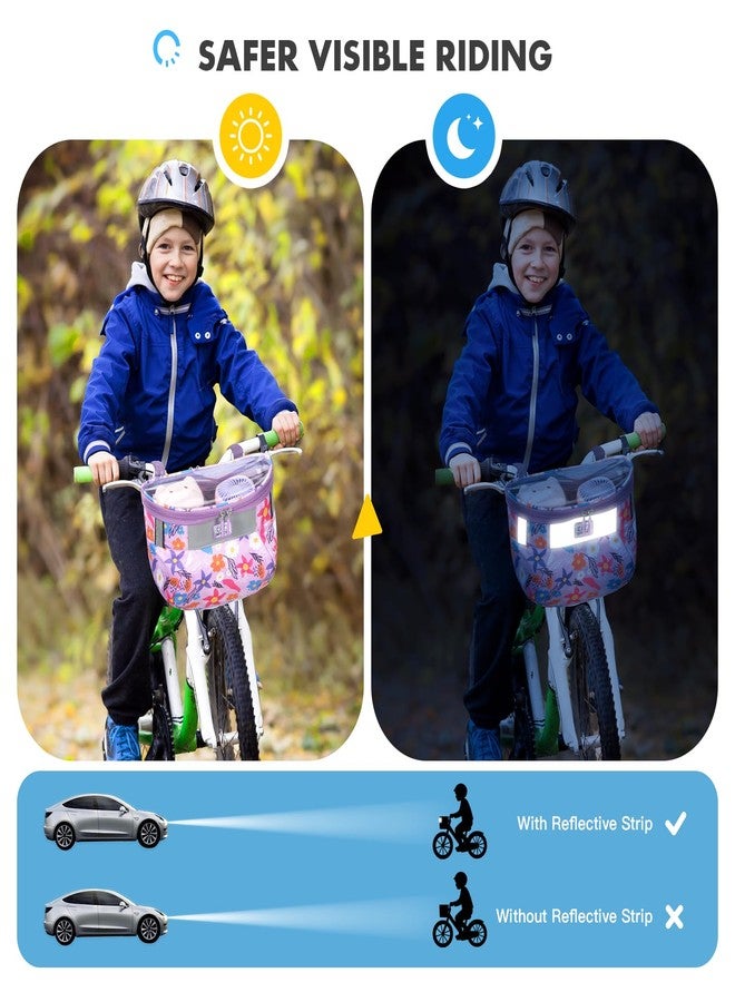 Jaffzora Kids Bicycle Basket, Front Frame Handlebar Bag for Toddler Scooter Tricycle Bike, Fabric Bicycle Basket for Boys & Girls - Image 2