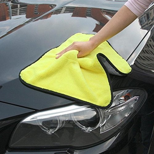Auto Hub 800 GSM Heavy Microfiber Cloth for Car Cleaning and Detailing, Dual Sided, Extra Thick Plush Microfiber Towel Lint-Free, 40cm x 40cm, Pack of 1, Multicolor - Image 4