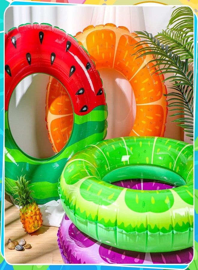 Woanger 6 Pcs Fruit Inflatable Pool Floats Swimming Rings Watermelon Orange Grape Lemon Kiwi Pool Toys Swim Tubes Rings Inflatable Tubes Bulk for Adults Beach Outdoor Party Supplies Water Fun Toys - Image 4