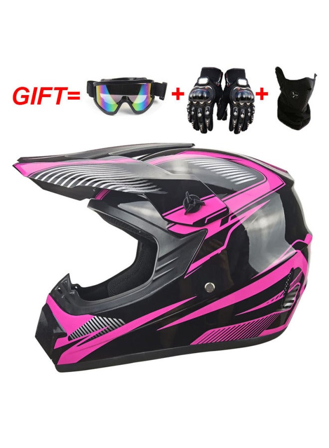 ABS Motorcycle Off-Road Half Helmet, Four Seasons, Small, with Goggles, Mask, and Gloves