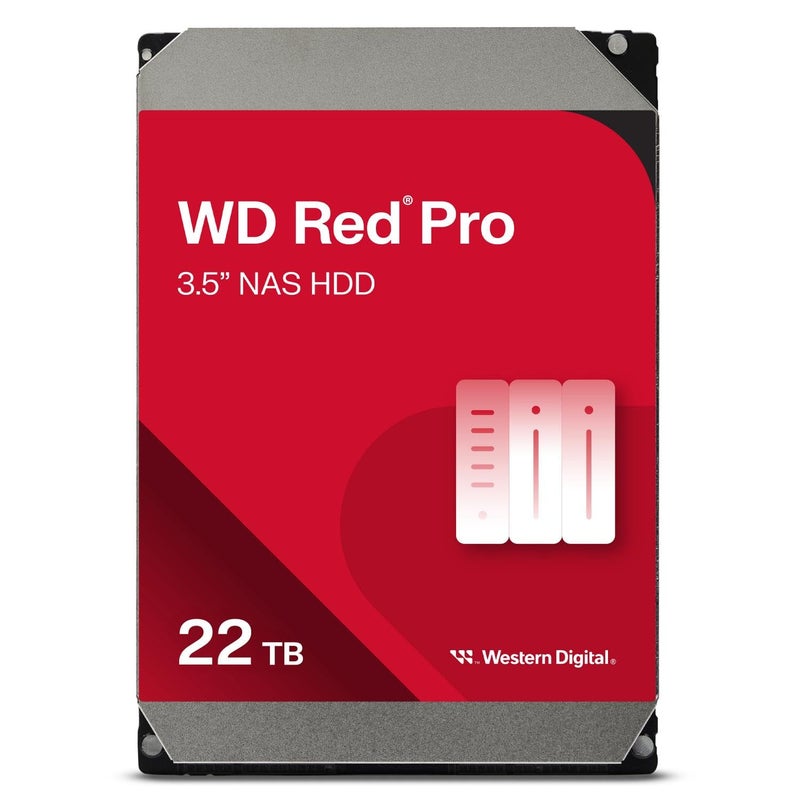 Western Digital 22TB WD Red Pro NAS Internal Hard Drive HDD - 7200 RPM, SATA 6 Gb/s, CMR, 512 MB Cache, 3.5" - WD221KFGX - Image 1
