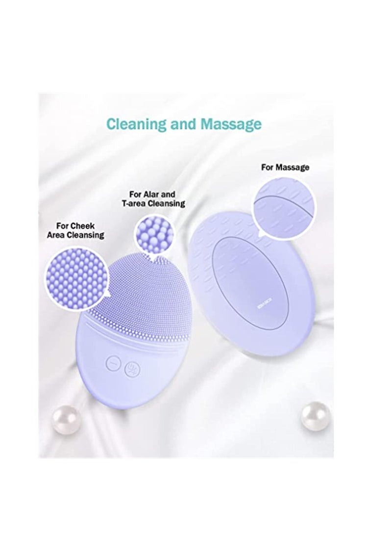 NIBEMINENT - Facial Cleansing Brush Ultra Hygienic Soft Silicone, Waterproof Sonic Vibrating Face for Deep Cleansing, Gentle Exfoliating and Massaging, Inductive charging Type USB Rechargeable - Image 1