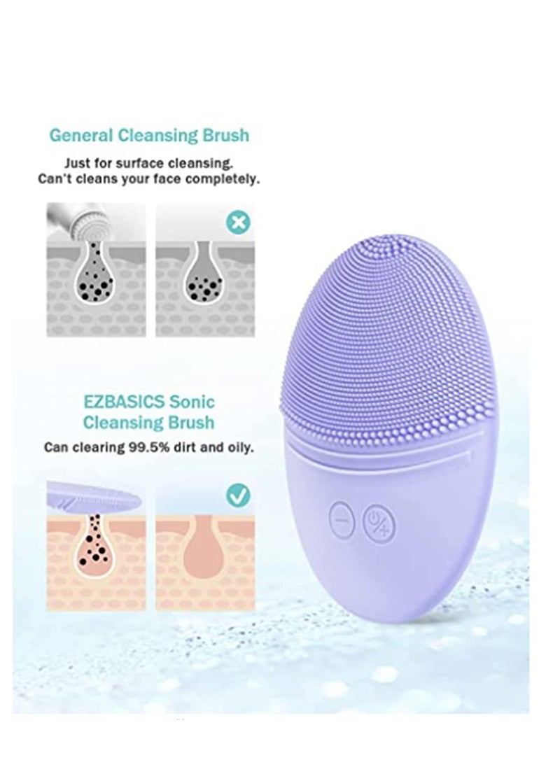 NIBEMINENT - Facial Cleansing Brush Ultra Hygienic Soft Silicone, Waterproof Sonic Vibrating Face for Deep Cleansing, Gentle Exfoliating and Massaging, Inductive charging Type USB Rechargeable - Image 1