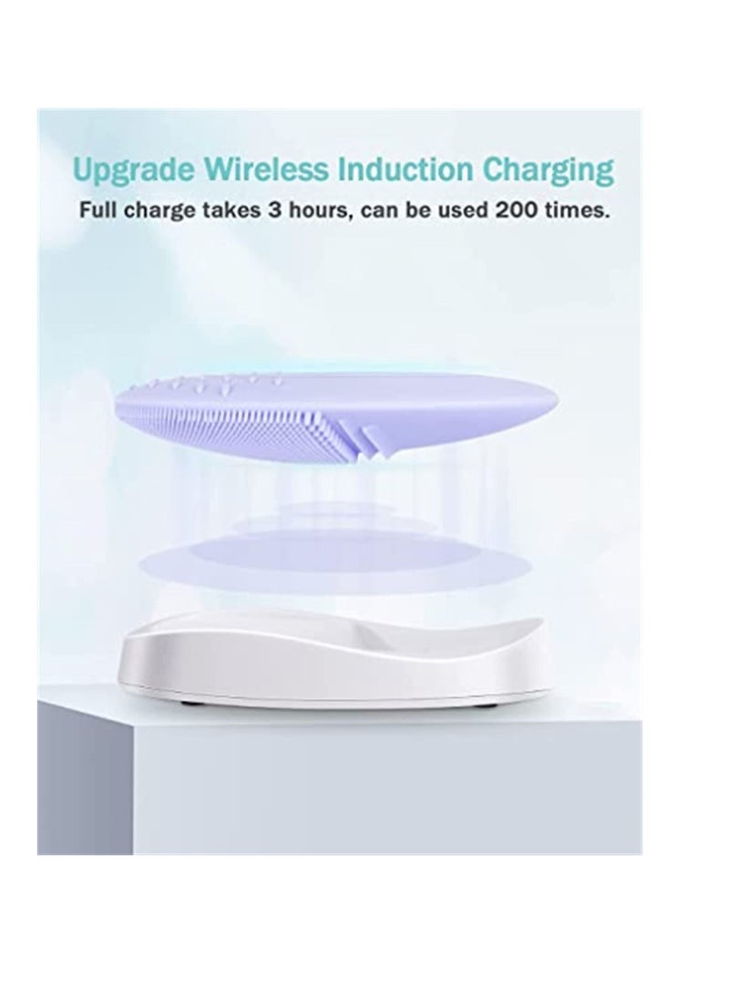 NIBEMINENT - Facial Cleansing Brush Ultra Hygienic Soft Silicone, Waterproof Sonic Vibrating Face for Deep Cleansing, Gentle Exfoliating and Massaging, Inductive charging Type USB Rechargeable - Image 1