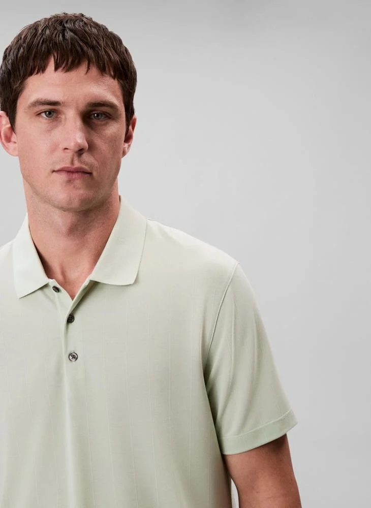 CALVIN KLEIN  Stripe Strech Jacquard Polo for Men | Best Price UAE