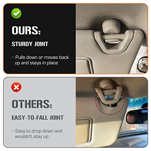 AEagle Left & Right Sun Visor with Vanity Light for 2013-2018 Nissan Altima Without Sunroof, Driver & Passenger Side Beige Sunvisor Replacement 96400-3TA2A 96401-3TA2A - Image 4