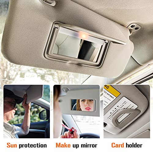 AEagle Left & Right Sun Visor with Vanity Light for 2013-2018 Nissan Altima Without Sunroof, Driver & Passenger Side Beige Sunvisor Replacement 96400-3TA2A 96401-3TA2A - Image 5