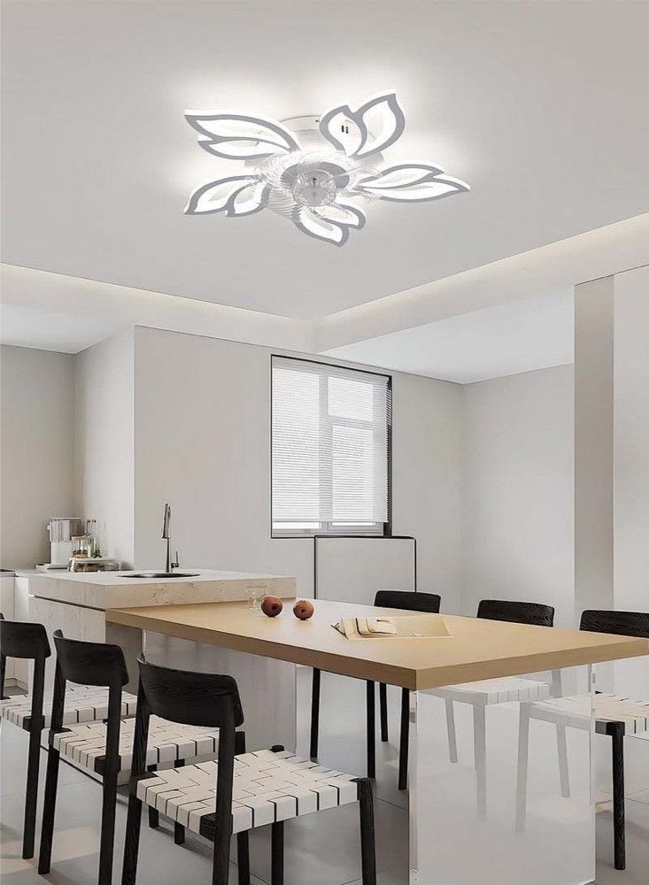 أبيكس صة مروحة سقف عصرية مع إضاءة، مروحة سقف بدون شفرات مع جهاز تحكم عن بعد، مروحة سقف منخفضة مع إضاءة للمطبخ وغرفة النوم - Image 3