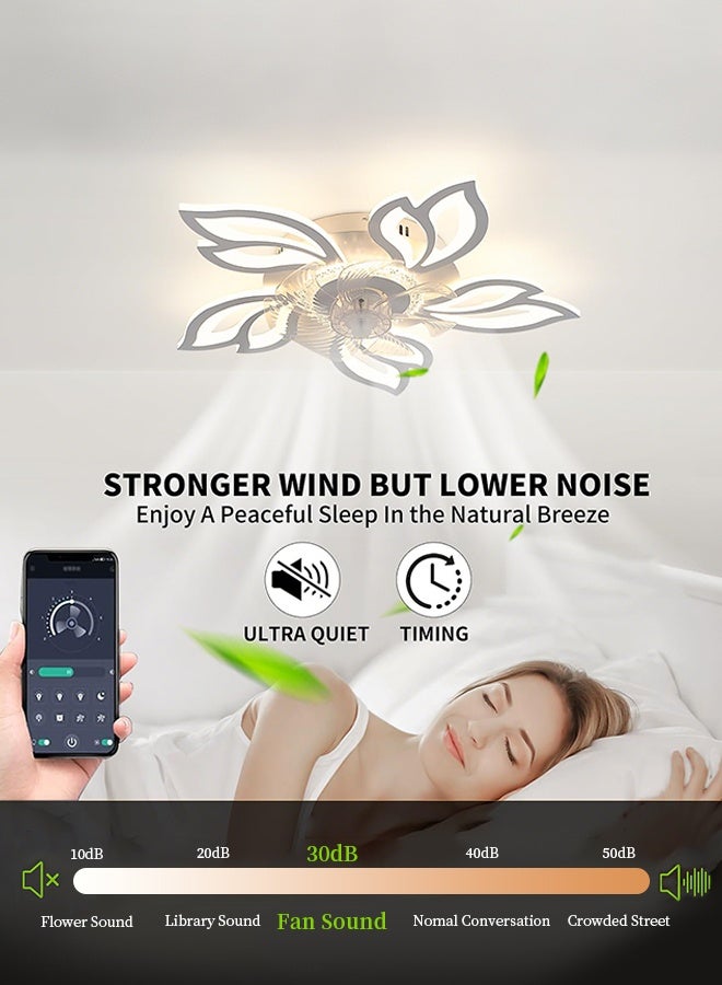 أبيكس صة مروحة سقف عصرية مع إضاءة، مروحة سقف بدون شفرات مع جهاز تحكم عن بعد، مروحة سقف منخفضة مع إضاءة للمطبخ وغرفة النوم - Image 4