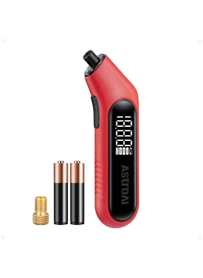 AstroAI AstroAI Digital Tire Pressure Gauge 300PSI Large Screen with Backlight and Flashlight, ANSI 2A High Accuracy, Compatible with Schrader Valves, 4 Units, Presta Valve Adapter Included (Red)  - Image 4