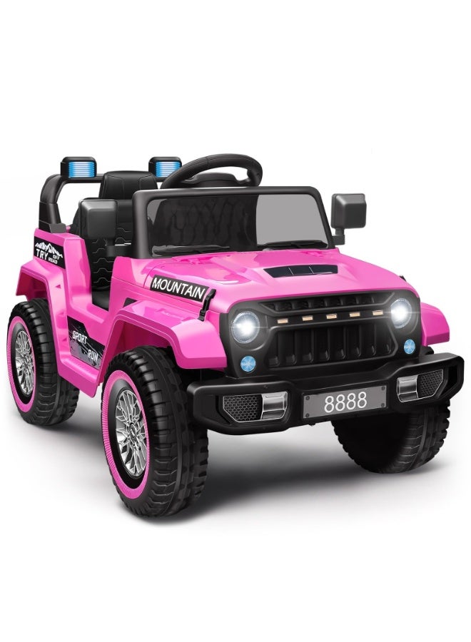 Toy Box Electric Jeep for Kids Ride on Toy Rechargeable Baby Car with LED & RGB Light & Music - Image 1