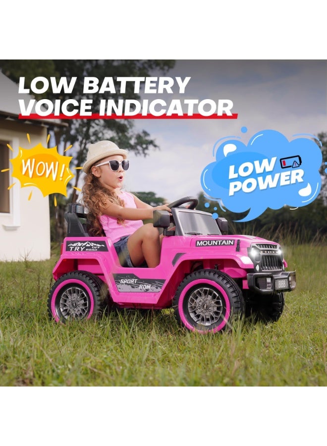 Toy Box Electric Jeep for Kids Ride on Toy Rechargeable Baby Car with LED & RGB Light & Music - Image 3