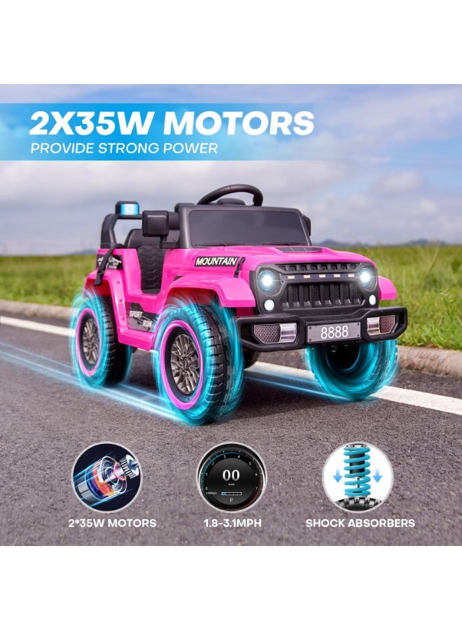 Toy Box Electric Jeep for Kids Ride on Toy Rechargeable Baby Car with LED & RGB Light & Music - Image 2