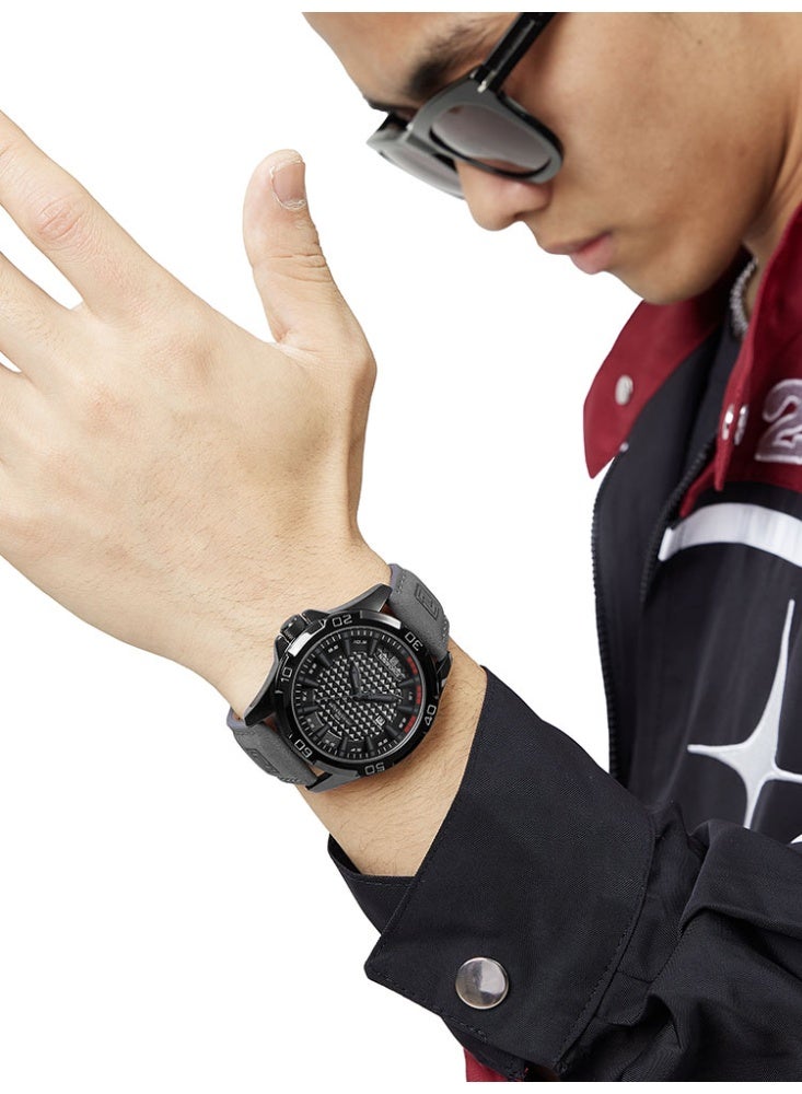NAVIFORCE NAVIFORCE Men Casual Sport Military Quartz Calendar Wrist Watch for Man Business Leather Waterproof Male Clock  - Image 2