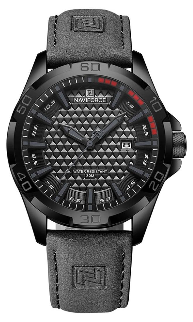 نافيفورس ساعة NAVIFORCE للرجال كاجوال رياضية عسكرية كوارتز تقويم ساعة معصم جلدية مقاومة للماء للرجال - Image 1