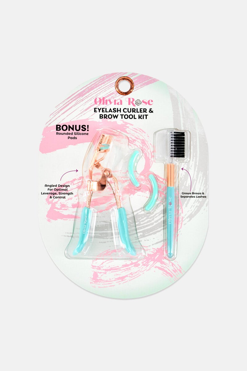 Olivia Rose Stainless Steel 2 Pieces Eyelash Essentials With Silicone Pads, Light Green - Image 1
