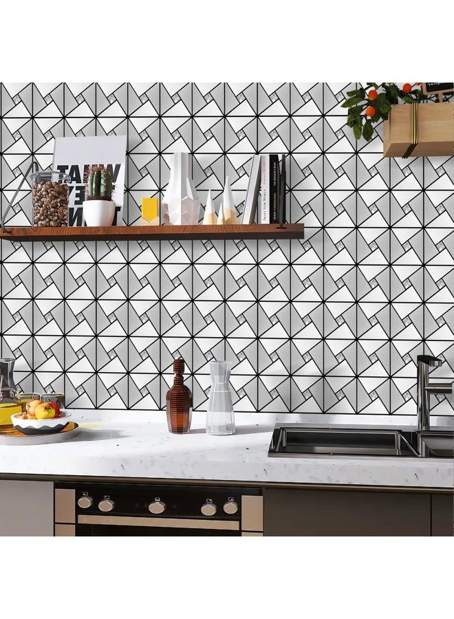 Vamos Tile Peel and Stick Backsplash Tile - Metal Tile Stick on Backsplash for Kitchen and Bathroom Silver Windmill Puzzle Glass Mixed Metal Self Adhesive Mosaic Tiles(12"x12"x10 Sheets) - Image 5