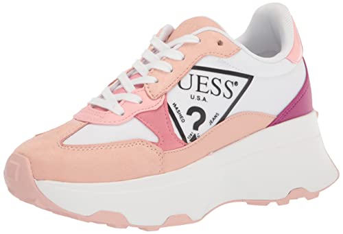 Guess Women Calebb3 Sneaker, White/Pink Multi, 6 - Image 2