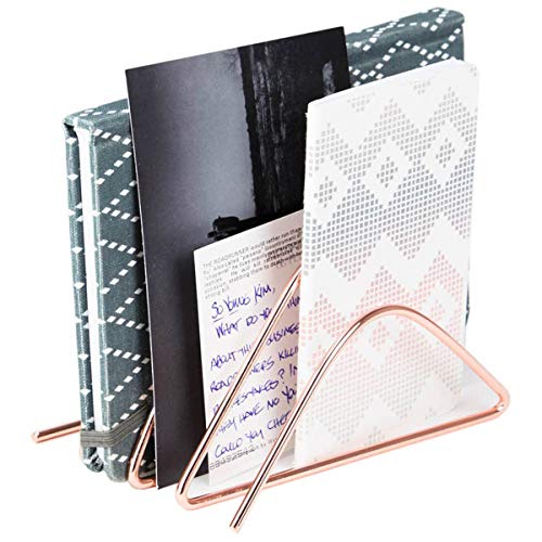 U Brands Desktop Letter Sorter, Rose Gold Wire Metal - 856U06-24 - Image 2