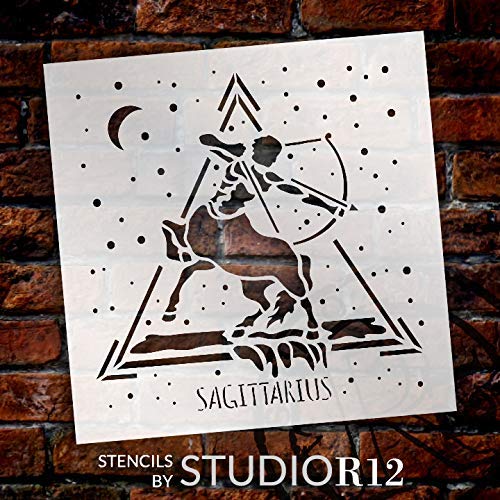 Studio R 12 Sagittarius Astrological Stencil by StudioR12 | DIY Star Sign Zodiac Bedroom & Home Decor | Craft & Paint Wood Signs | Select Size (9 x 9 inch) - Image 3