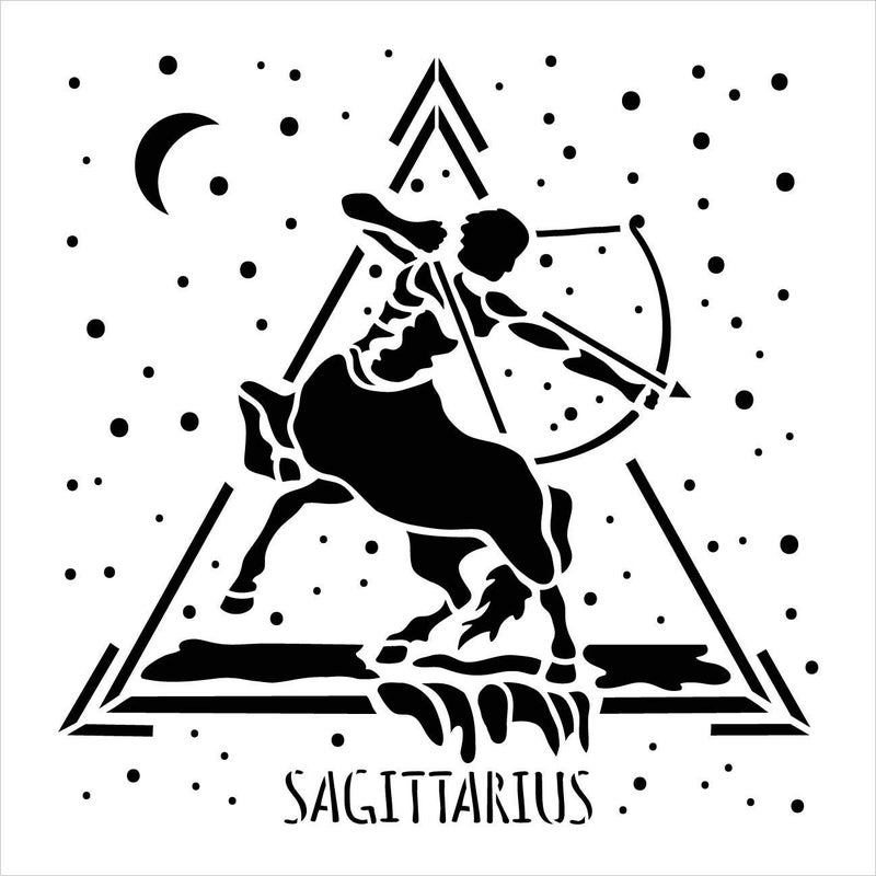 Studio R 12 Sagittarius Astrological Stencil by StudioR12 | DIY Star Sign Zodiac Bedroom & Home Decor | Craft & Paint Wood Signs | Select Size (9 x 9 inch) - Image 4