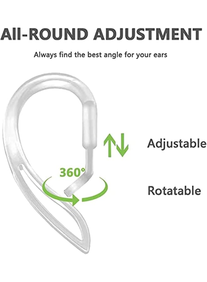 إيروريكس خطافات أذن شفافة متوافقة مع Airpods Pro 360 درجة قابلة للتعديل ومرنة ومضادة للانزلاق ومضادة للضياع ومناسبة للرياضة في الهواء الطلق وحامل خطافات أذن بديلة متعدد الأبعاد قابل للتعديل لـ Airpod Pro - Image 5