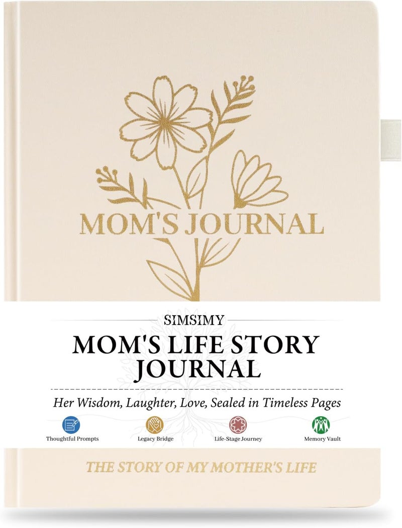 SIMSIMY Mom Life Story Book Journal, A Mother’S Guided Journal with Prompt Questions to Share Her Journey & Memories, Meaningful Family Keepsake Gift for Mother's Day, Birthday, Christmas from - Image 1