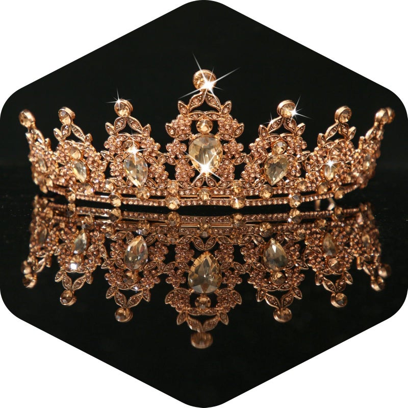 Kamirola Rose Gold Queen Crown and Tiaras Princess Crown for Women Crystal Headbands for Bridal, Princess for Wedding Birthday and Party Prom - Image 1