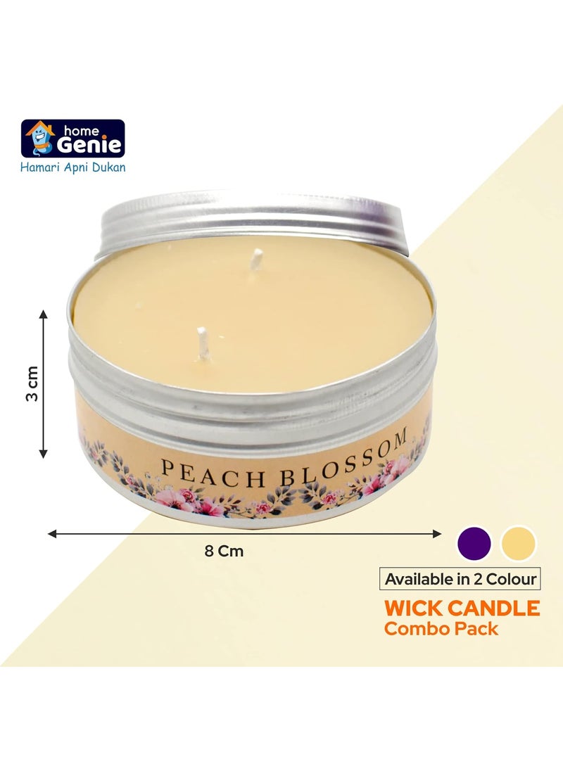HOME GENIE Home Genie Double Wick Peach Candle Dual Wick Candle Long Burn Twin Wick Candle Candles for Home Dcor Diwali Birthday Party Wedding Romantic Dinner Burning Time Approx 25 Hours  - Image 2